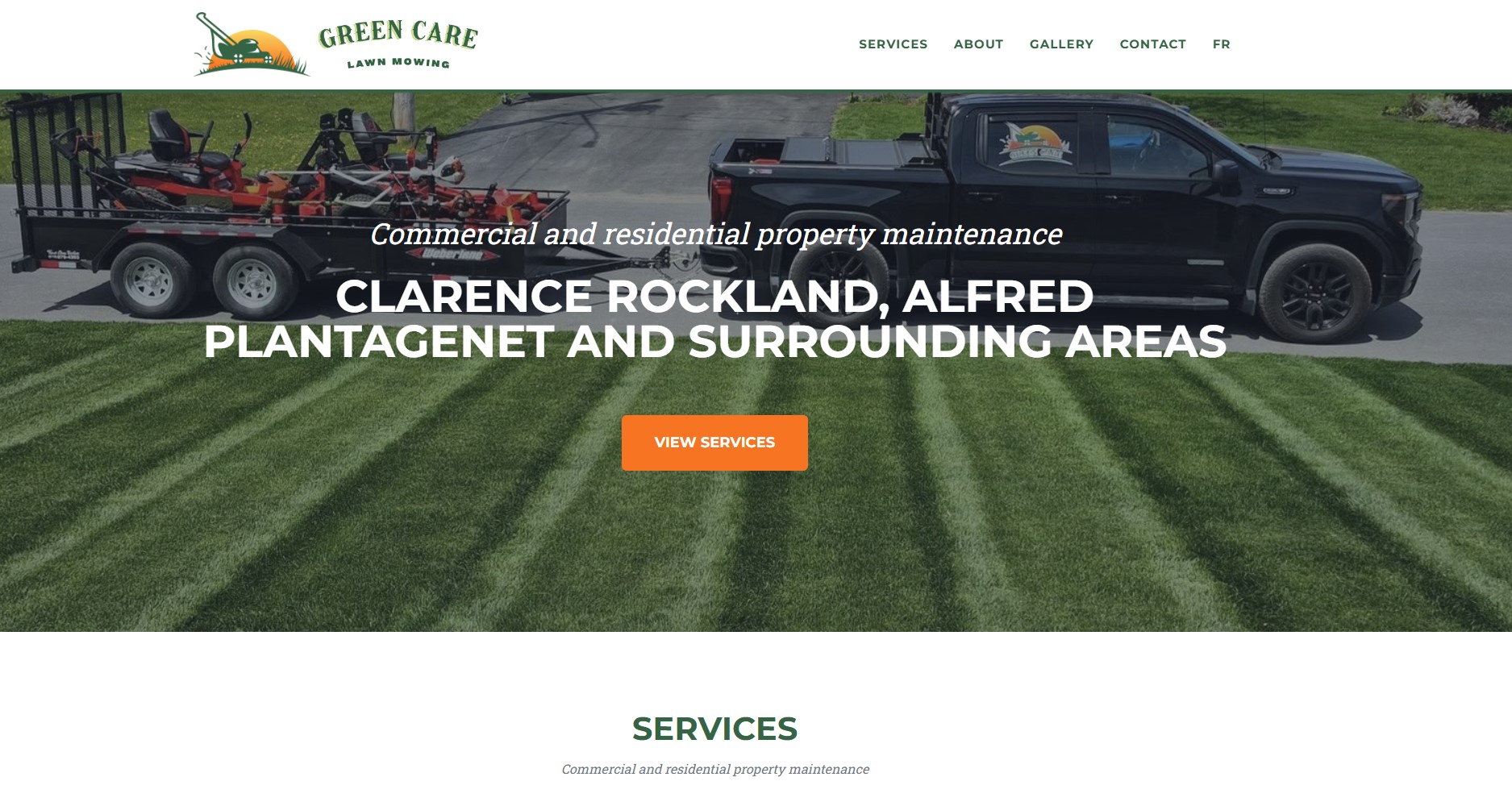 Green Care Lawn Mowing website case study preview